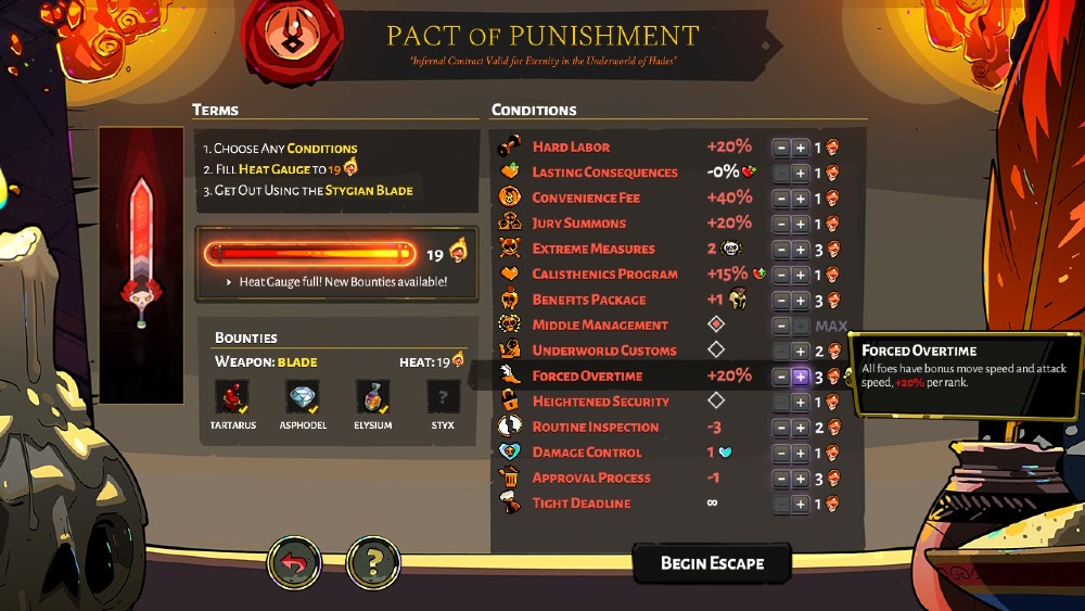 Hades' Pact of Punishment game difficulty modifiers