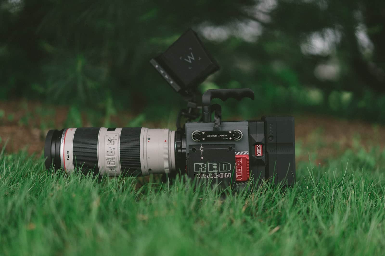 selective focus photography of professional video camera on grass field-travel photo tips