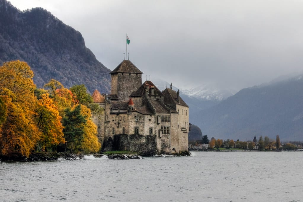 autumn chillon castle switzerland
