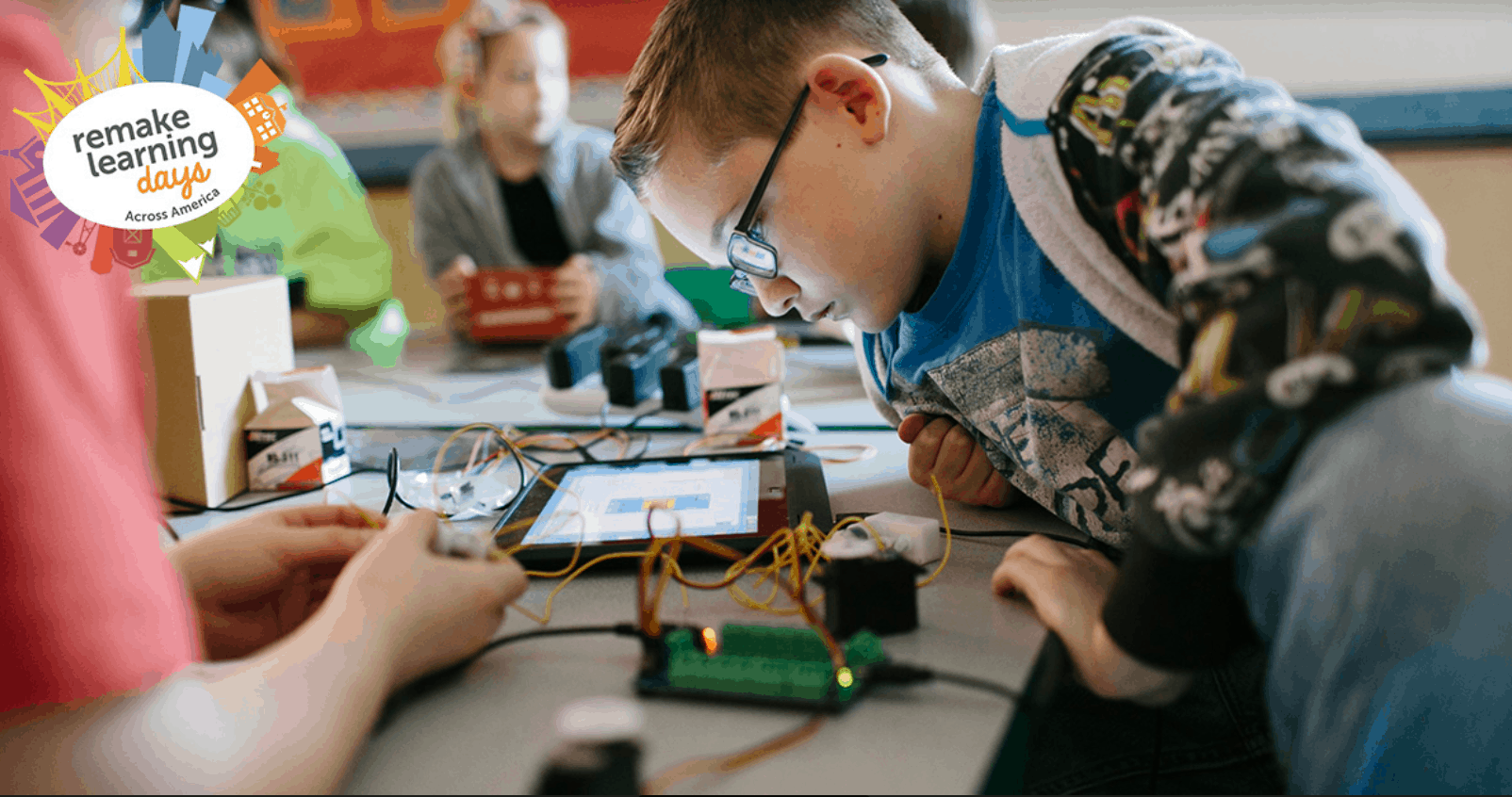 Remake Learning Days Across America - little boy doing a STEM activity