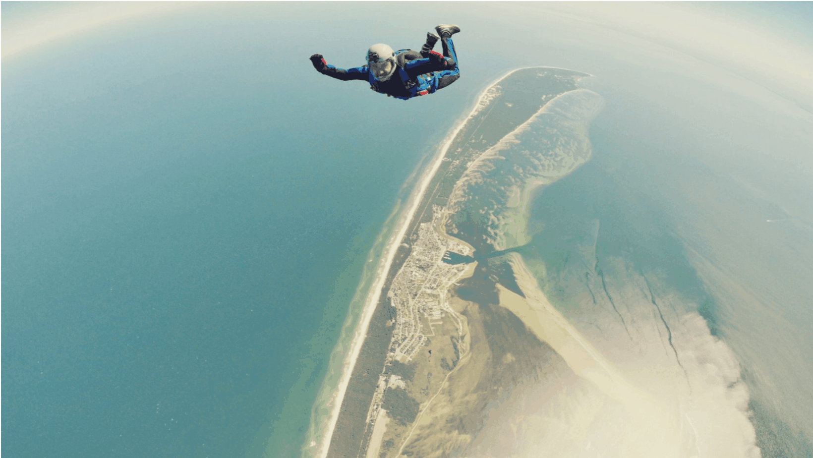 A man skydiving