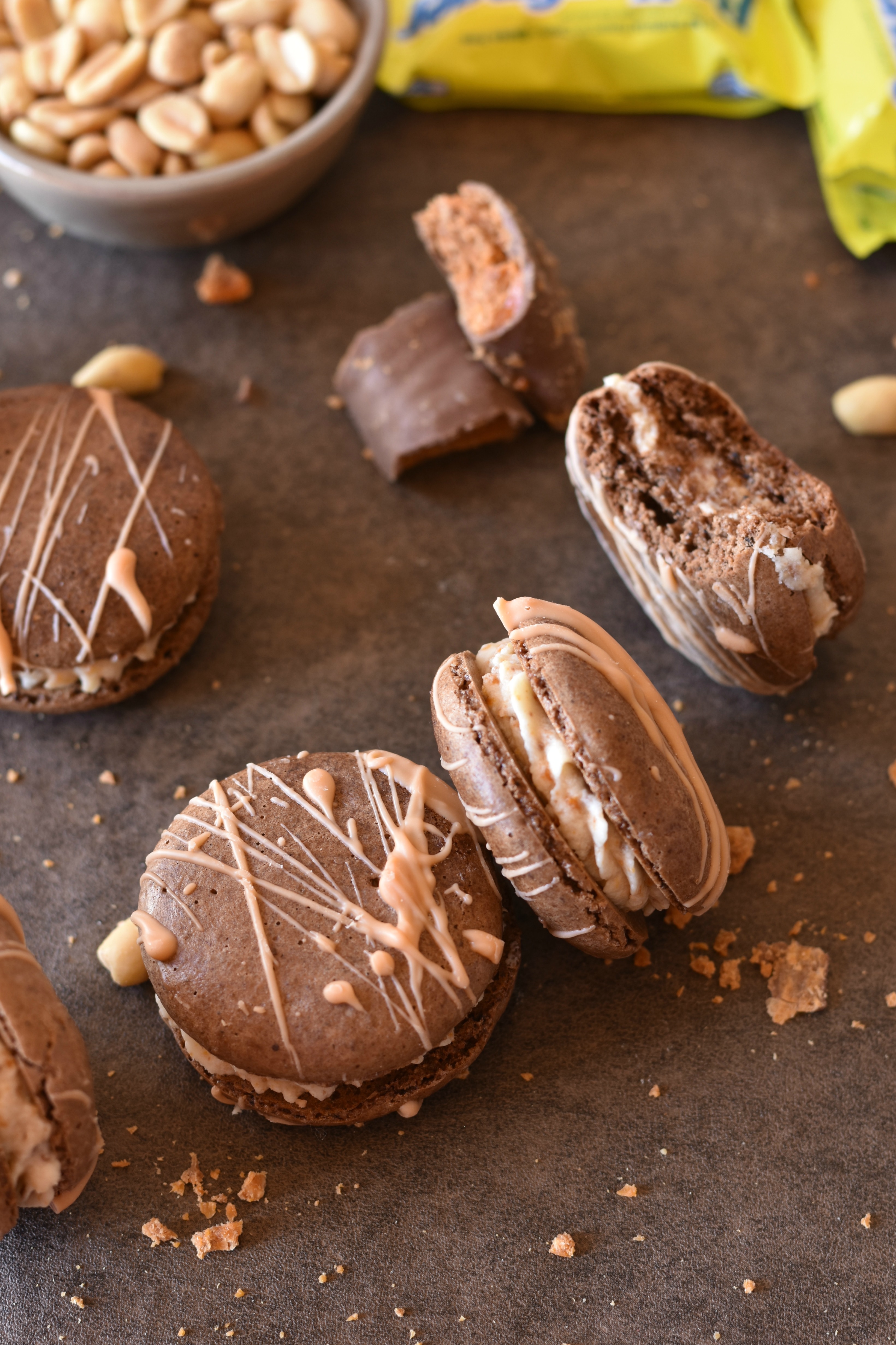 Butterfinger macarons