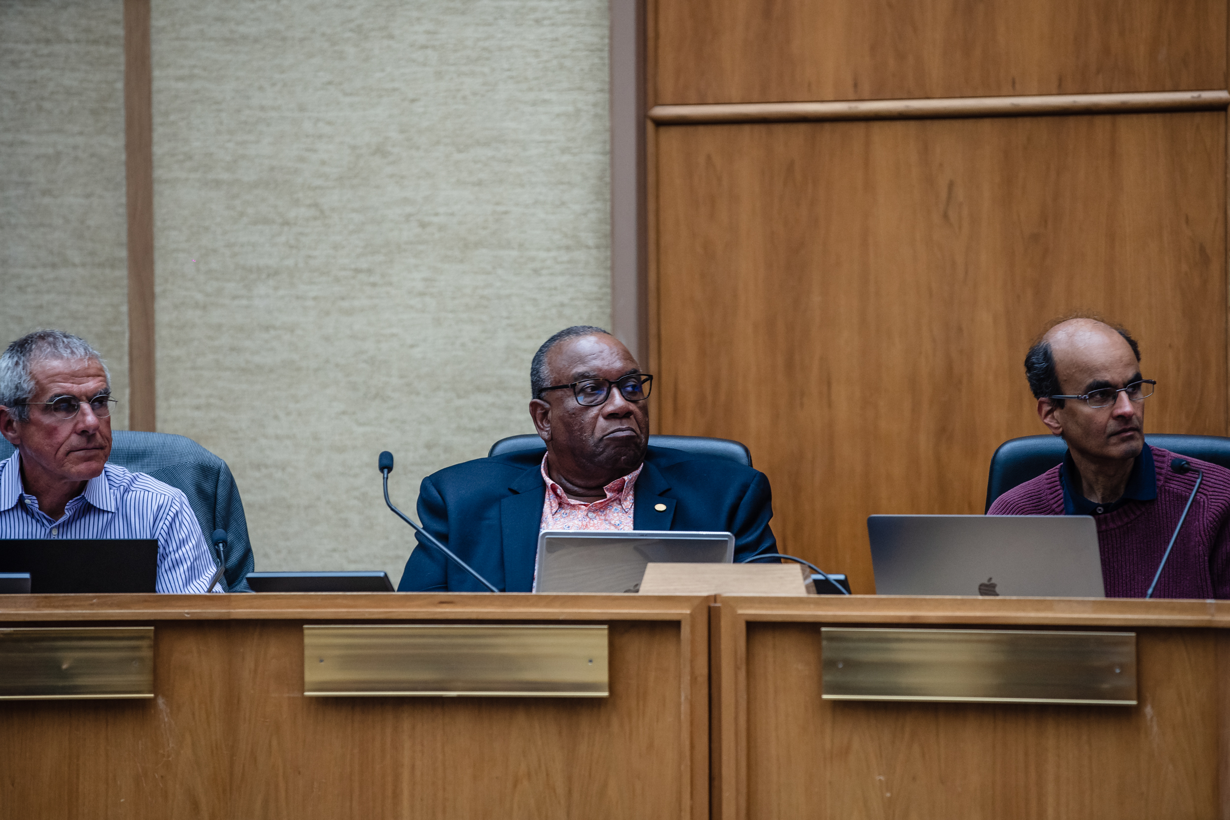 Lee Duran (left), Dr. Robert Lee Brown (center), and Mihir Bellare (right) at San Diego's Privacy Advisory Board meeting on March 30, 2023.