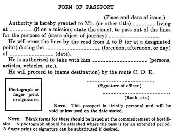 Sample form for internal passport for prisoners of war, Geneva Conventions, 1956