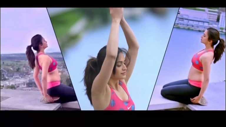 Kriti doing yoga