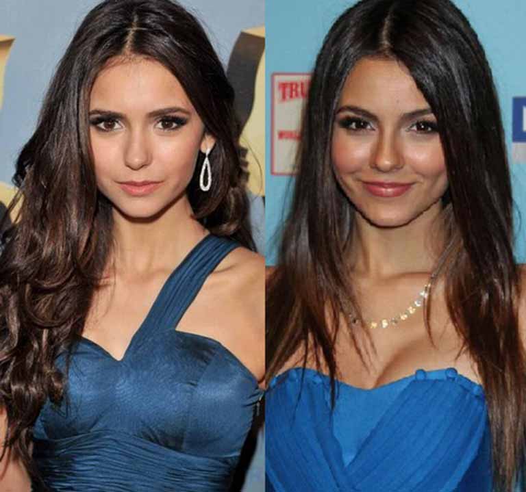 Nina Dobrev and Victoria Justice Look alike