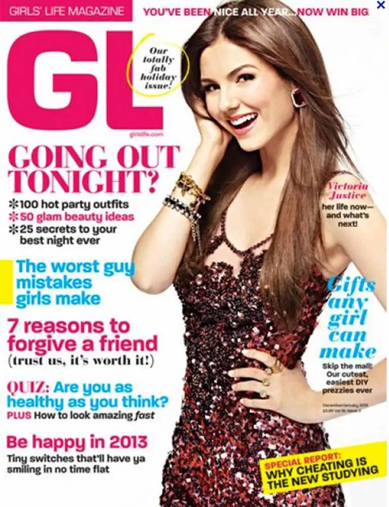 Victoria on cover of Girls Life