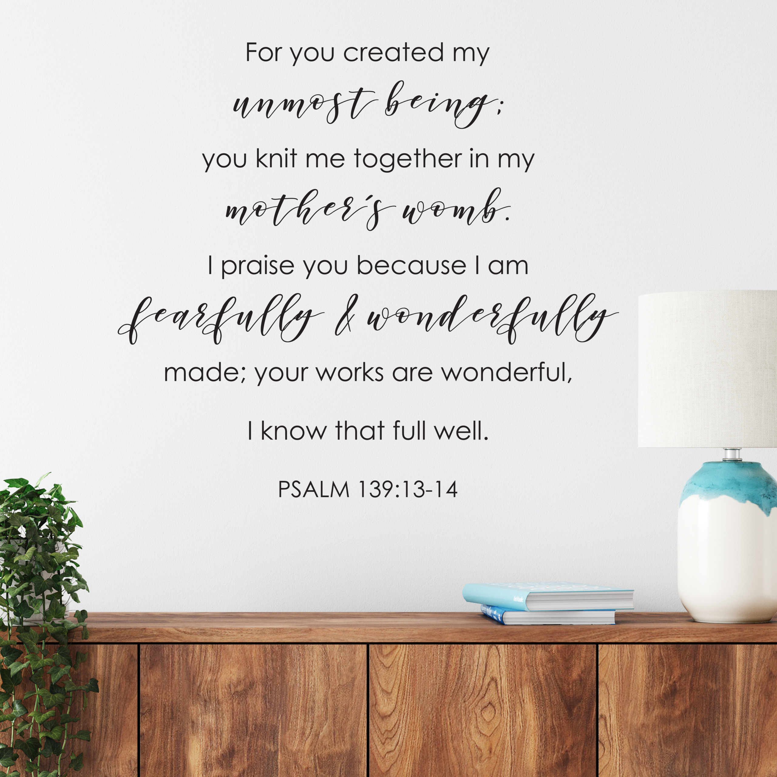 I Am Fearfully Made Bible Verse Wall Art Psalm 139:14 Christian Wall Decor, Religious Wall Decor, Inspirational and Biblical Gifts, Children Flying Kite in Sunset Poster, 11x14 Unframed Art Print
