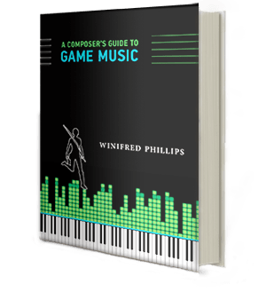 An image depicting the cover of the book A Composer's Guide to Game Music, written by award-winning game music composer Winifred Phillips.