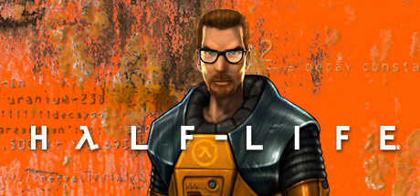 The official logo and art work for the video game Half-Life. This image supports a discussion of Half-Life mods in the video game development community (included in the article by game music composer Winifred Phillips).