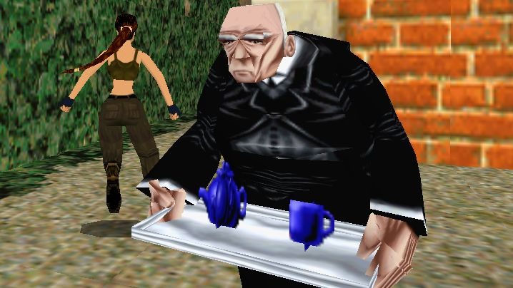 Image depicting the butler from the 1996 version of the video game Tomb Raider (included in the article by video game composer Winifred Phillips).