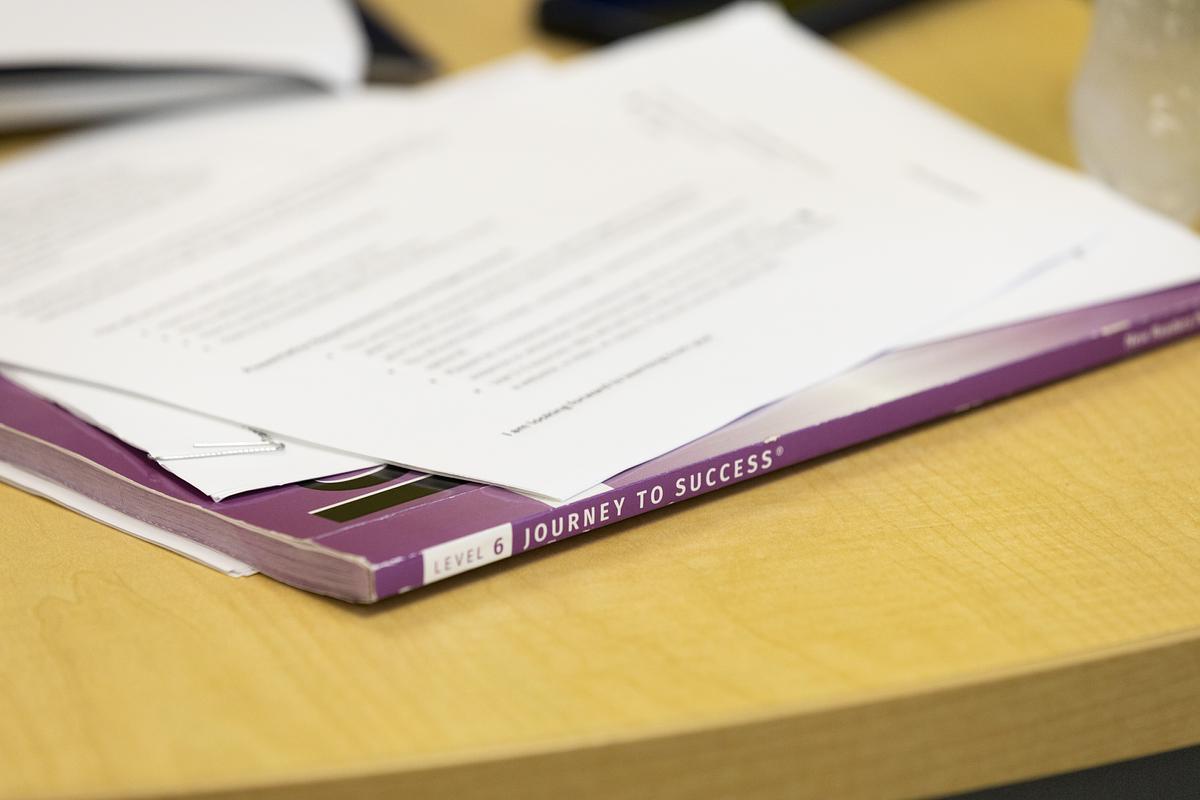 Book on table