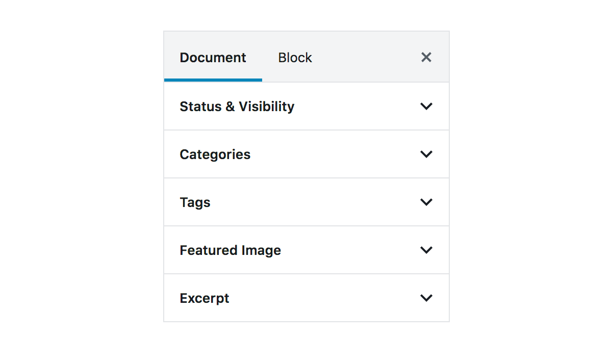 The “Document” tab selected in the sidebar TabPanel.