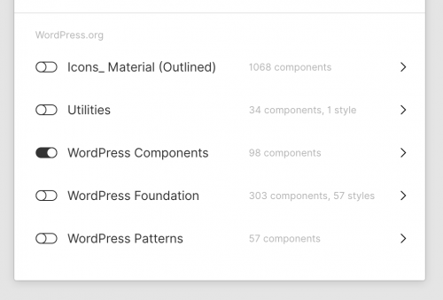 Switching on the WordPress components library in Figma