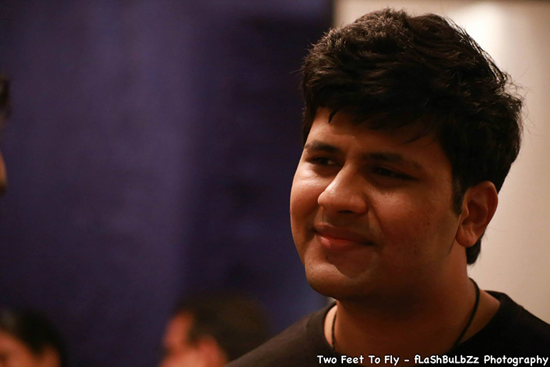 Raghavendra speaking at an event in Bangalore, India in 2014. Photo Credit: Two Feet To Fly - fLaShBuLbZz Photography