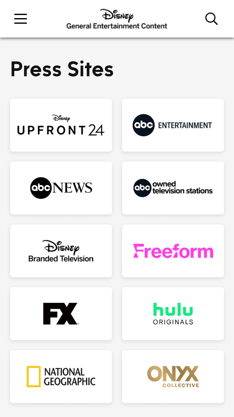 Disney General Entertainment Press