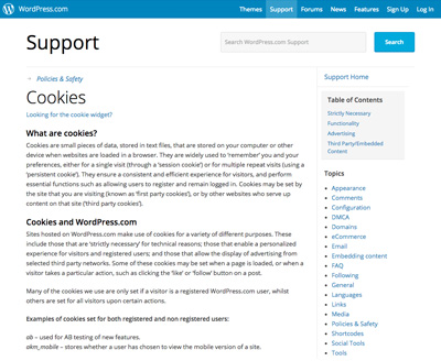 Cookies-support