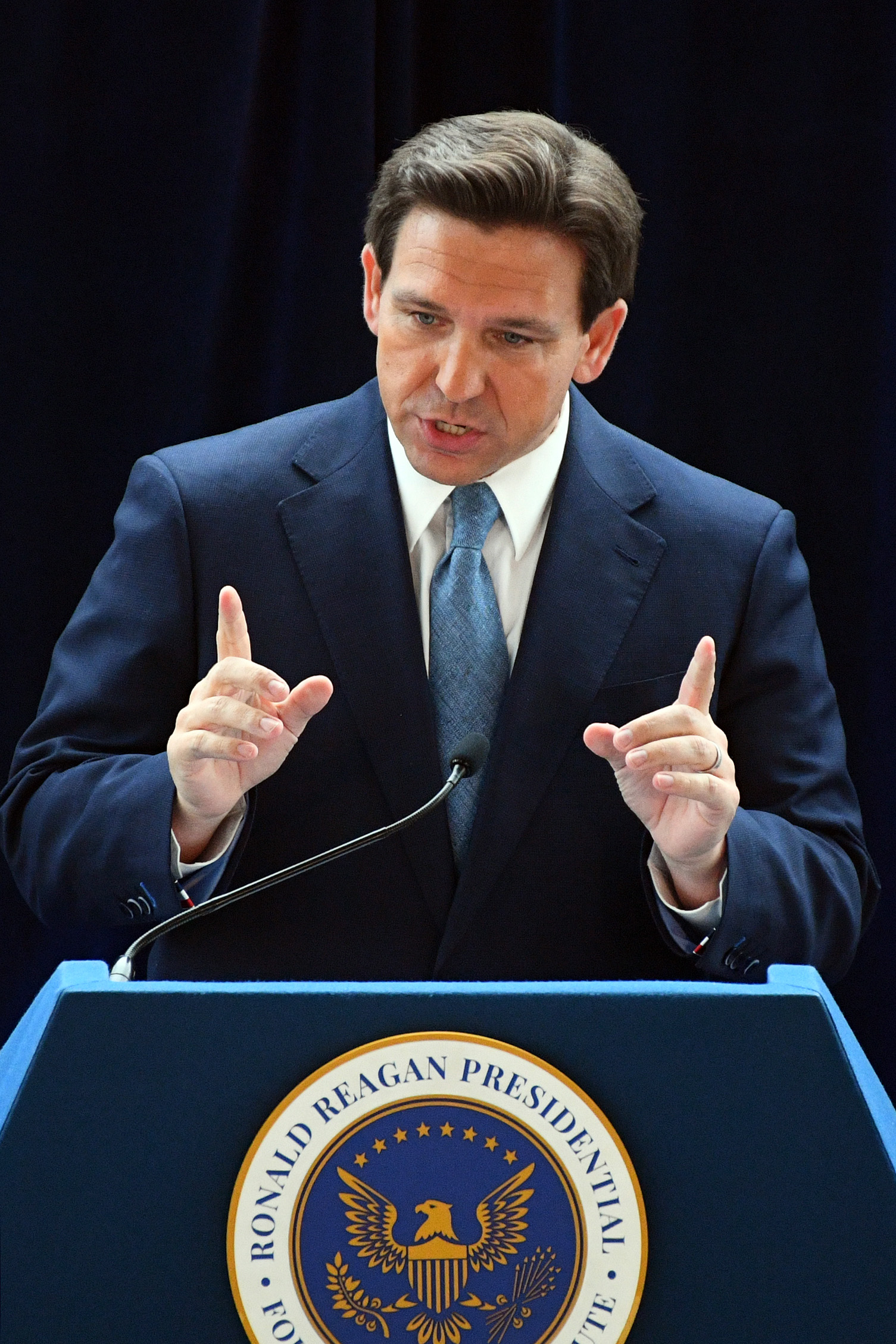 Florida Gov. Ron DeSantis speaks at The Ronald Reagan Presidential Library, March 5, 2023.