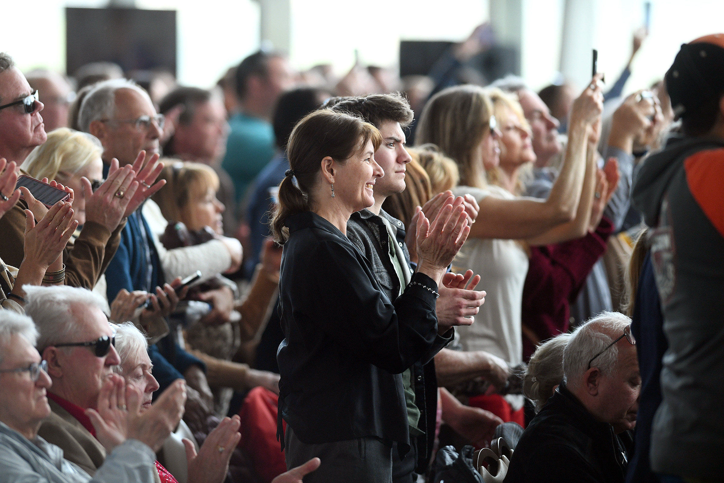 Florida Gov. Ron DeSantis is greeted by an enthusiastic crowd at The Ronald Reagan Presidential Library March 5, 2023. 
