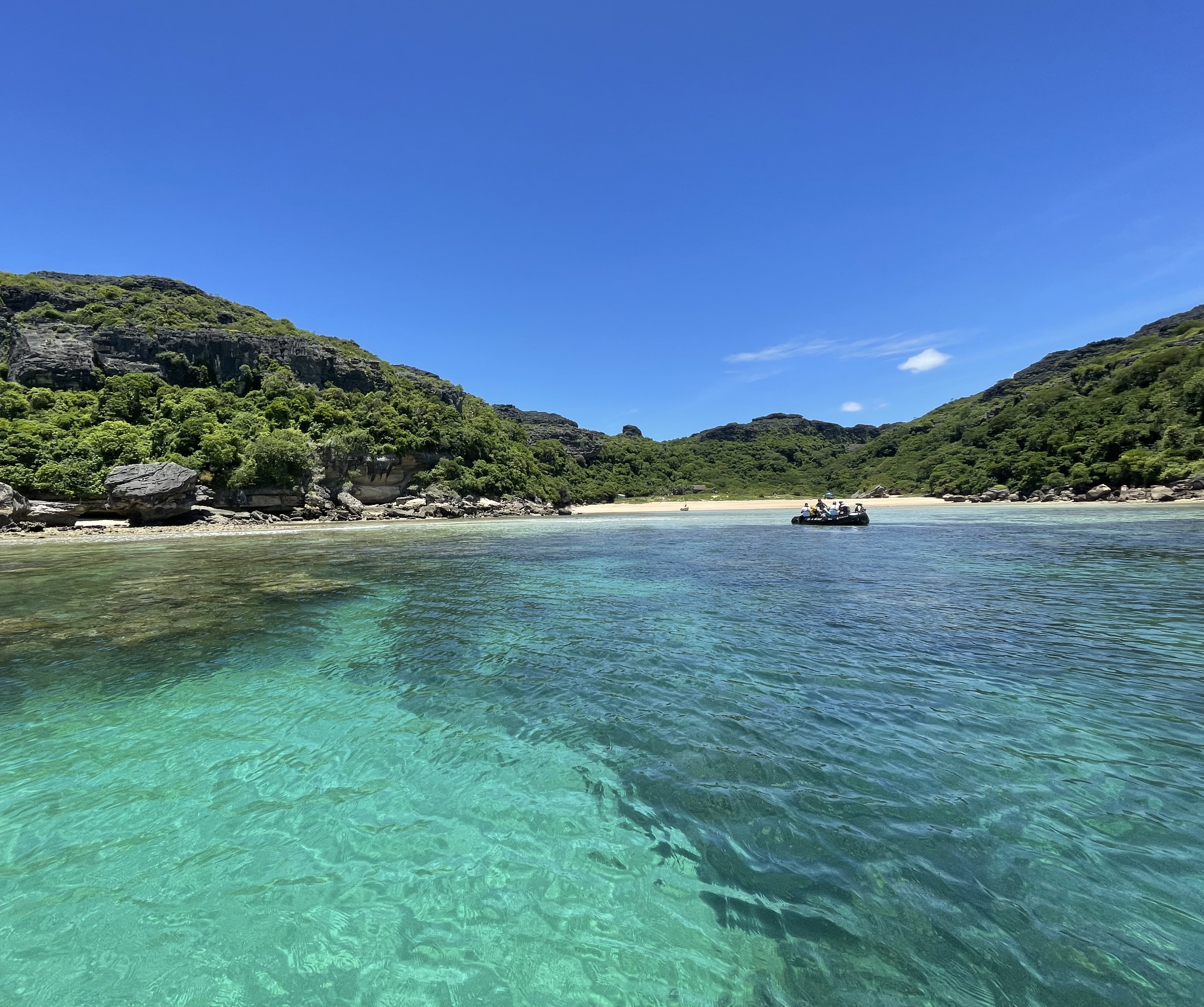 A Ponant Zodiac motors to a beautiful snorkeling beach in Madagascar. (Photo by Norma Meyer)