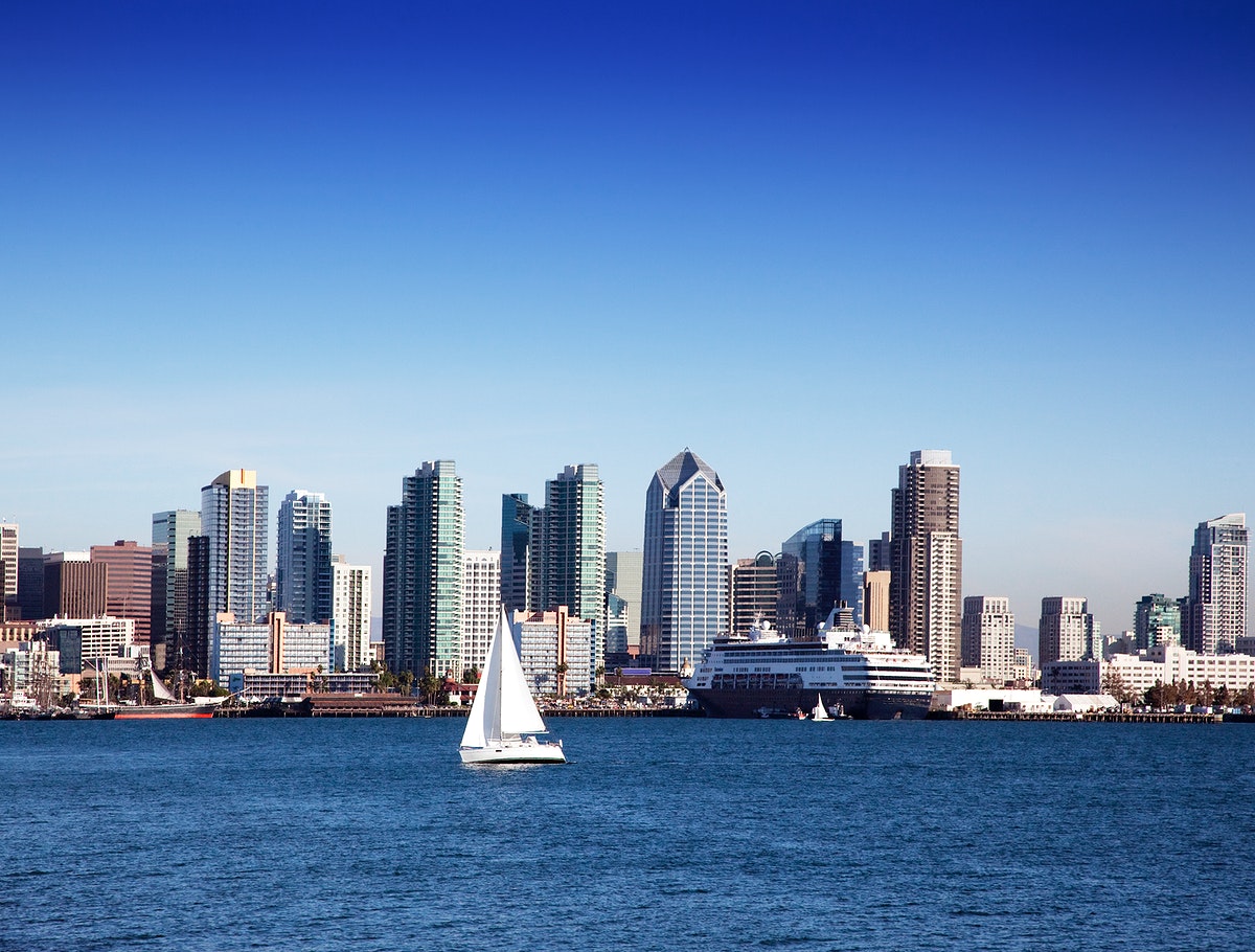 Skyline of San Diego, California. Original image from Carol M. Highsmith’s America, Library of Congress collection. Digitally enhanced by rawpixel.