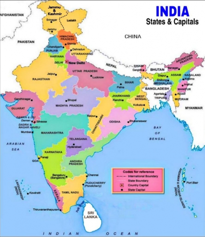 India Map With States And Capitals For Kids Otosection