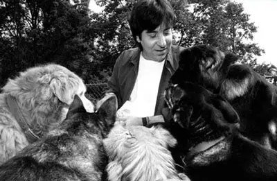Professor Francione with five of his seven rescued pound puppies