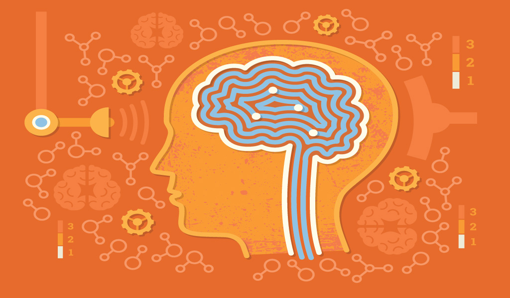 Illustration of circuits in ADHD person's brain