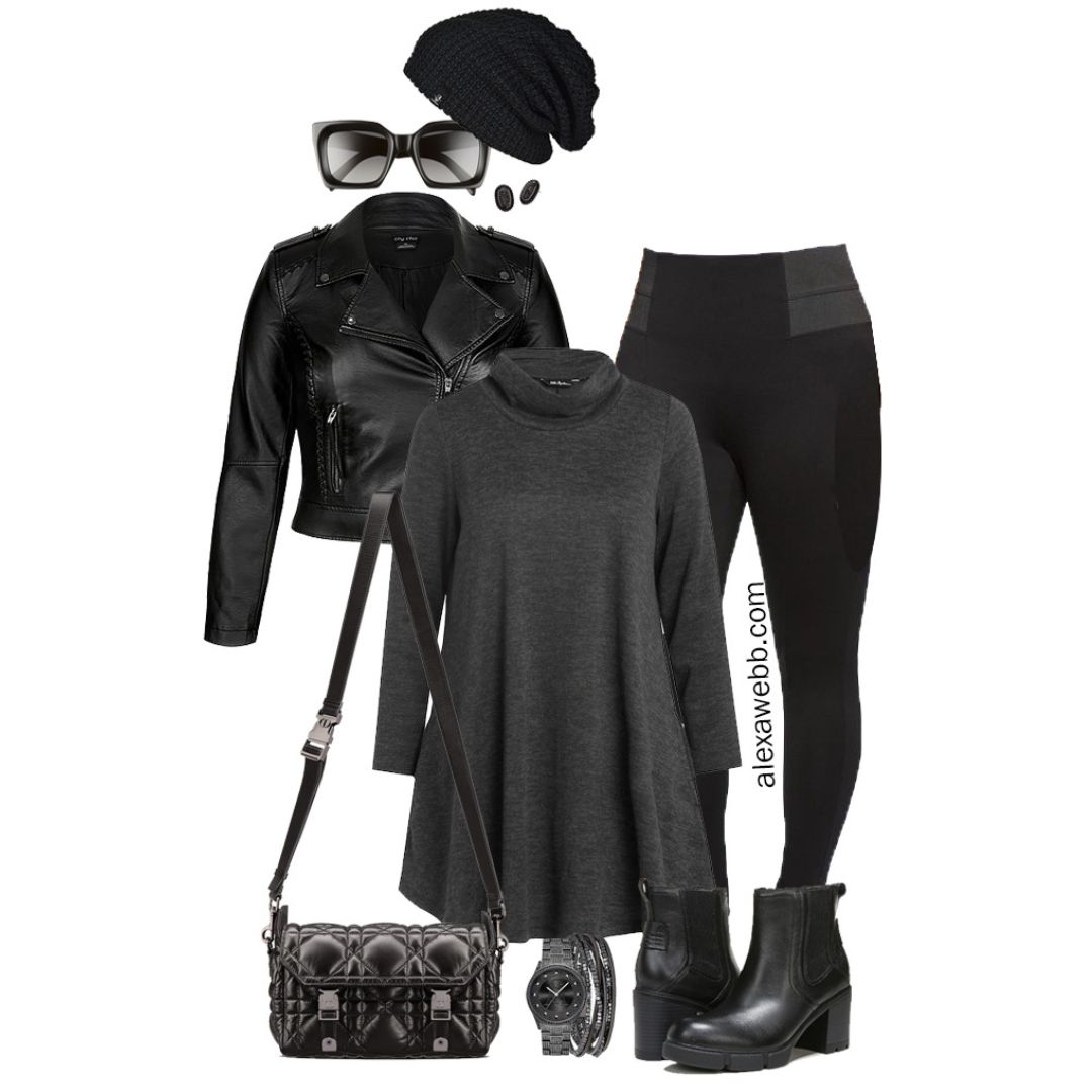Plus Size All Black Fall Outfit Alexa Webb