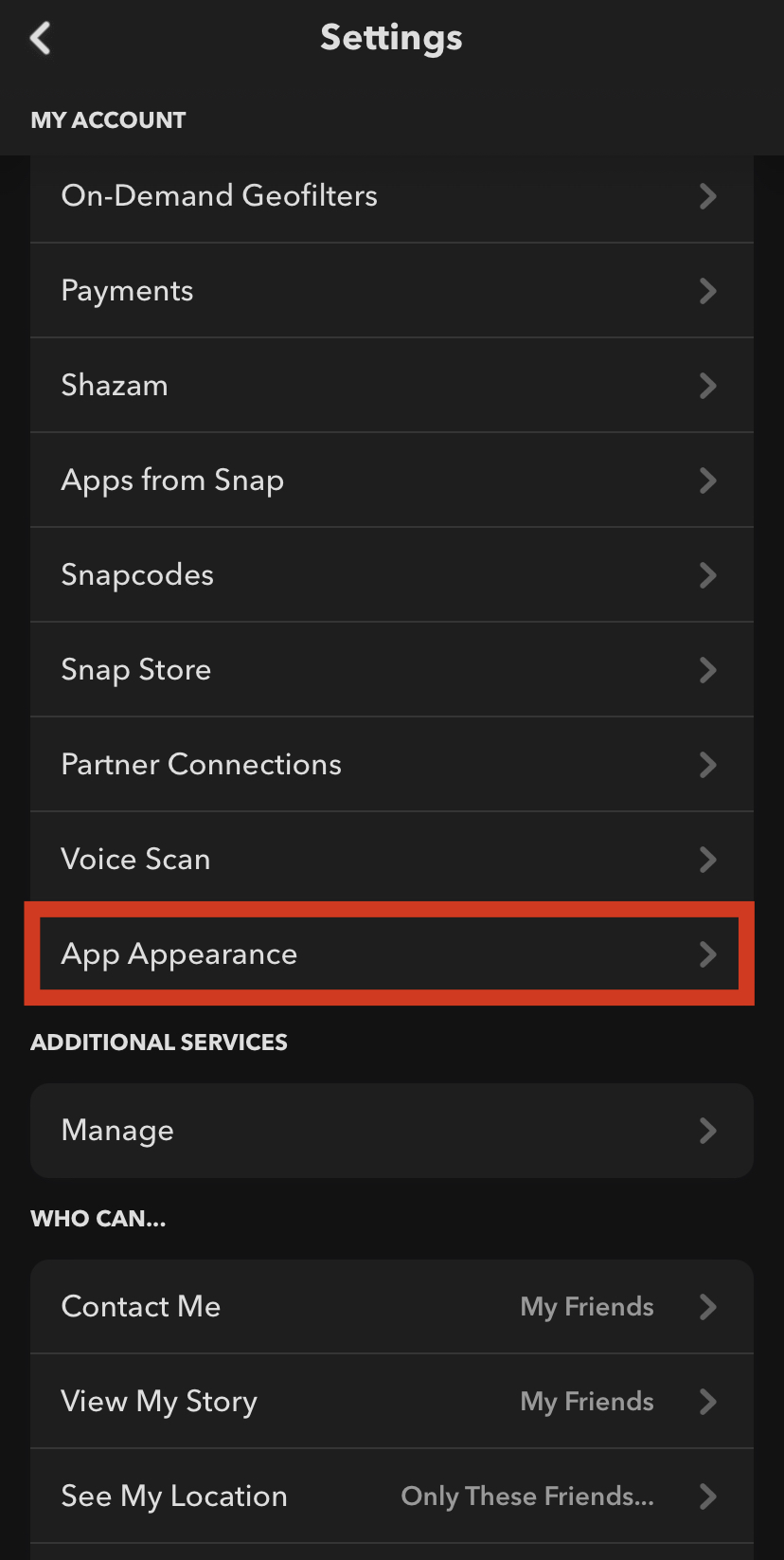 how to put dark mode on snapchat
