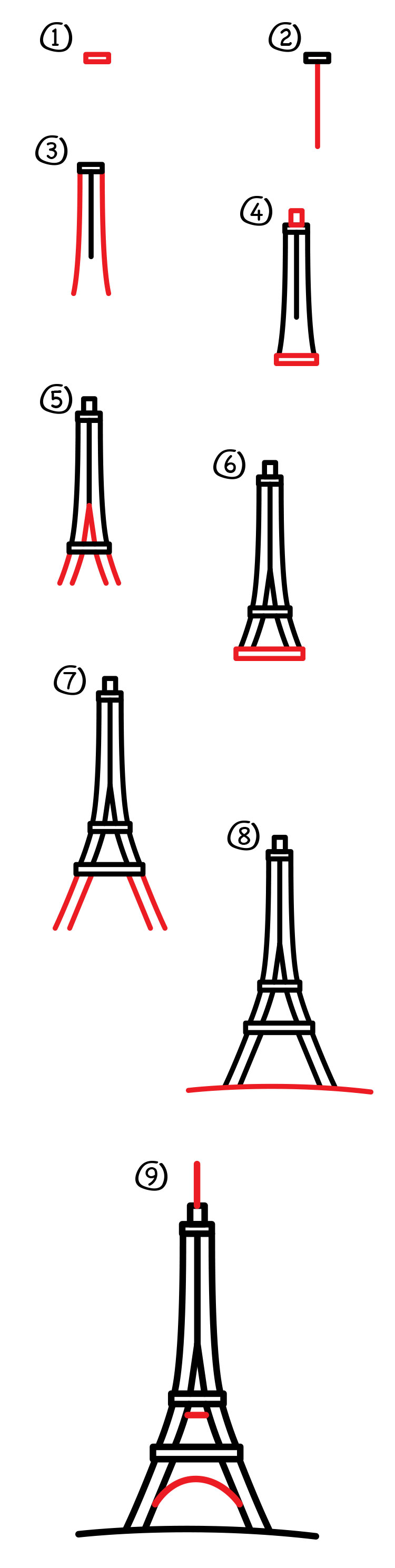 How To Draw The Eiffel Tower Art For Kids Hub