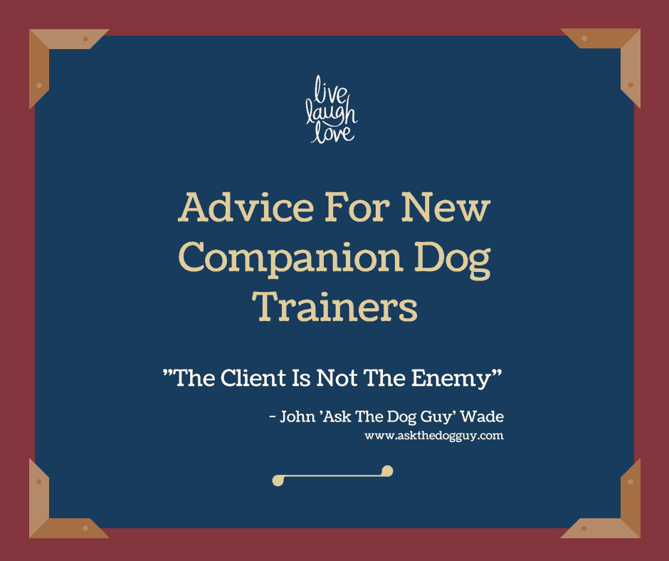 advice for new dog trainers the client isn't the enemy