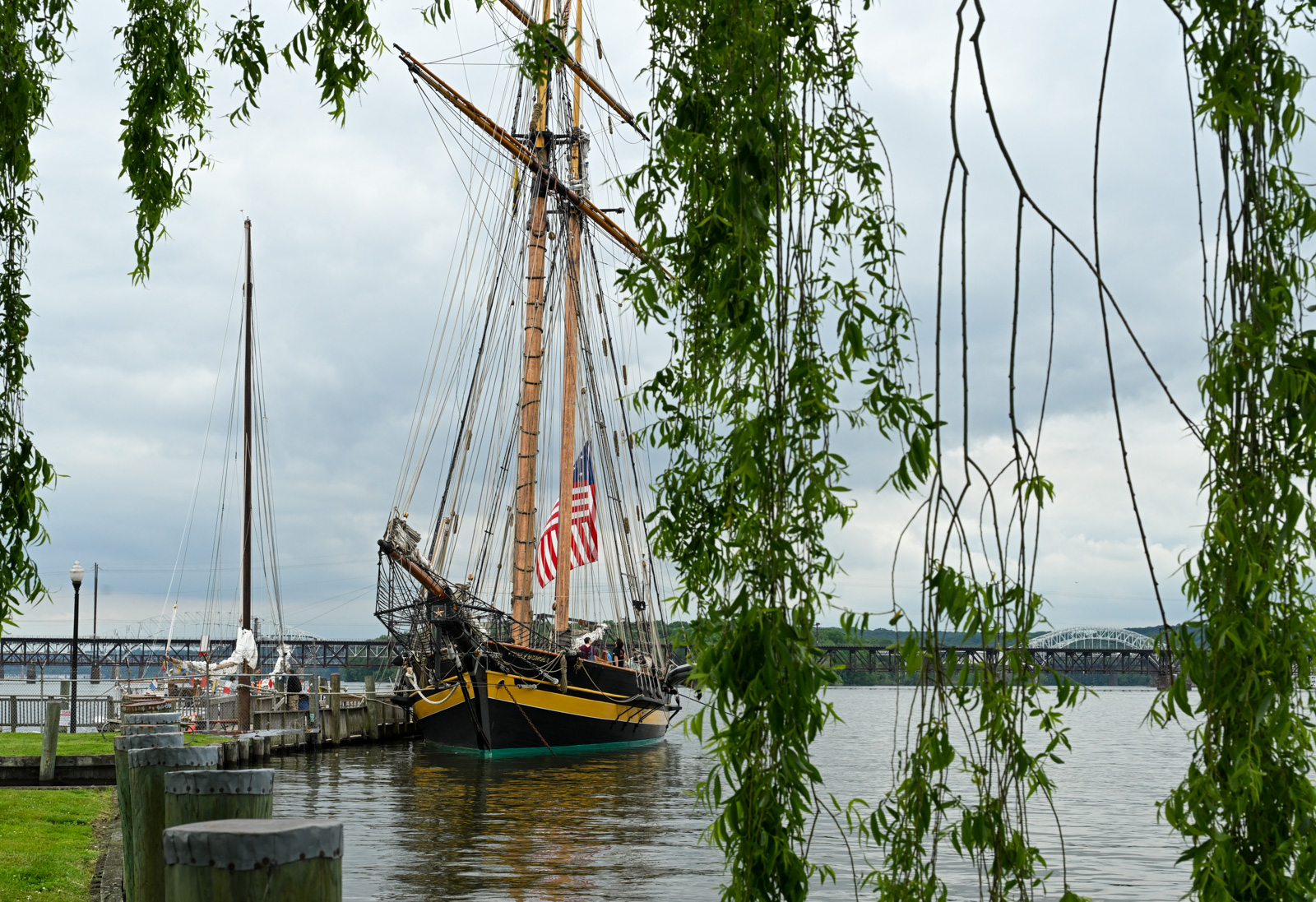 Pride of Baltimore ll docked at Frank J. Hutchins Memorial Park in Havre de Grace over the weekend for free deck tours. (Karen Jackson /Freelance)