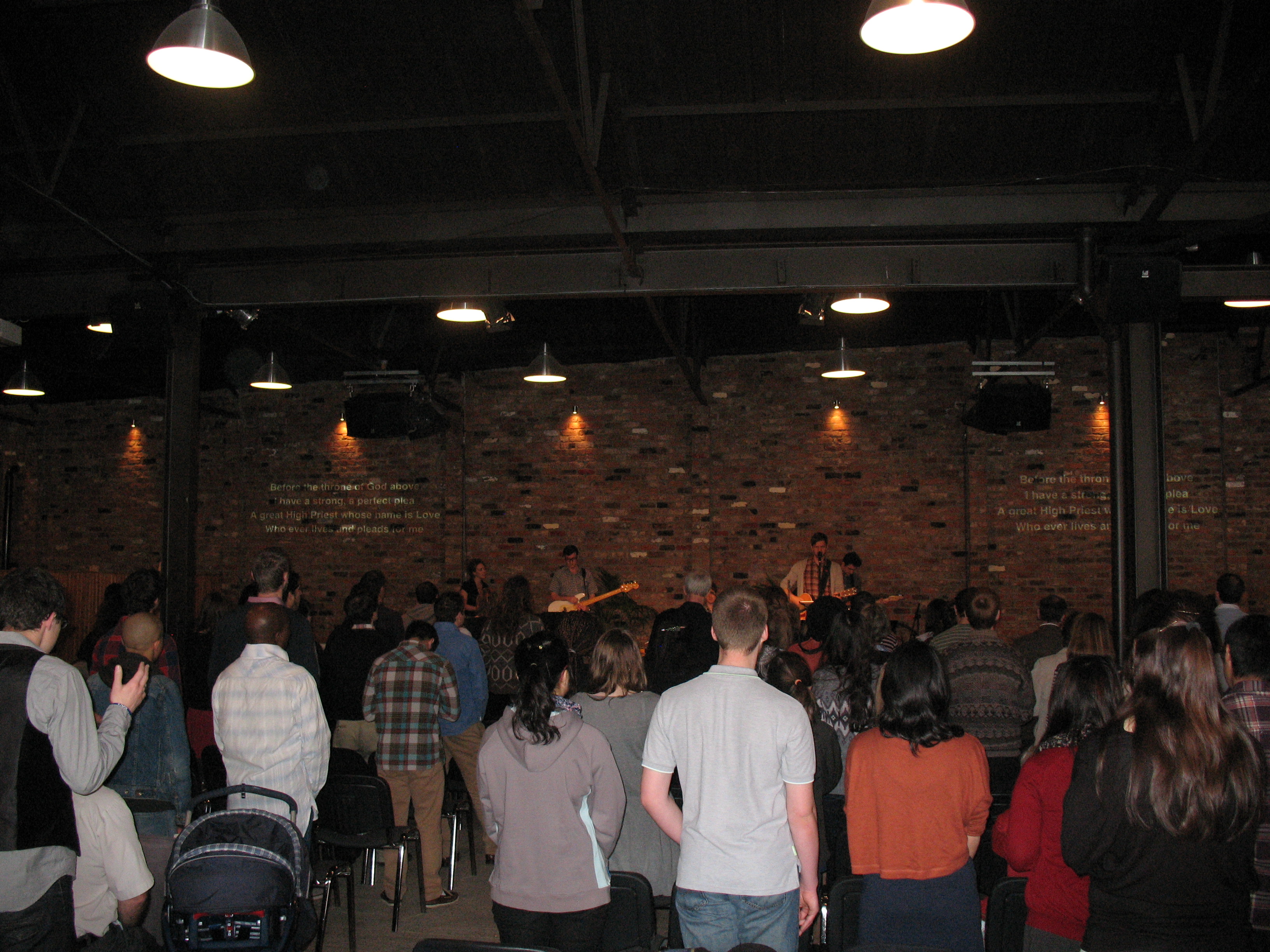 Worshipping God naturally leads to loving others! (This photos is from a worship service at Calvary Chapel York)