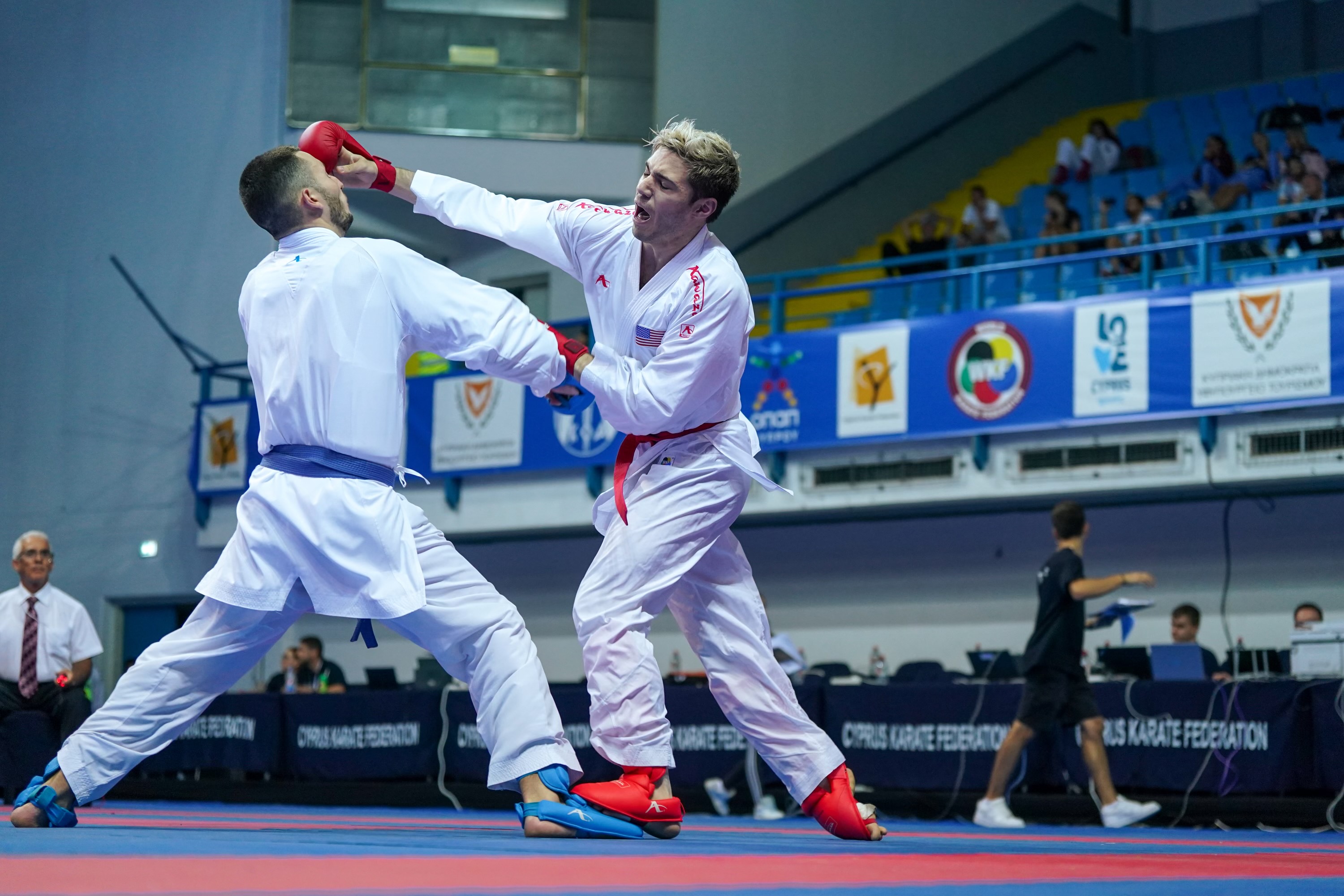 Emre Kivanc, left, competes at the World Championships. (Photo provided by Kamran Mandani)