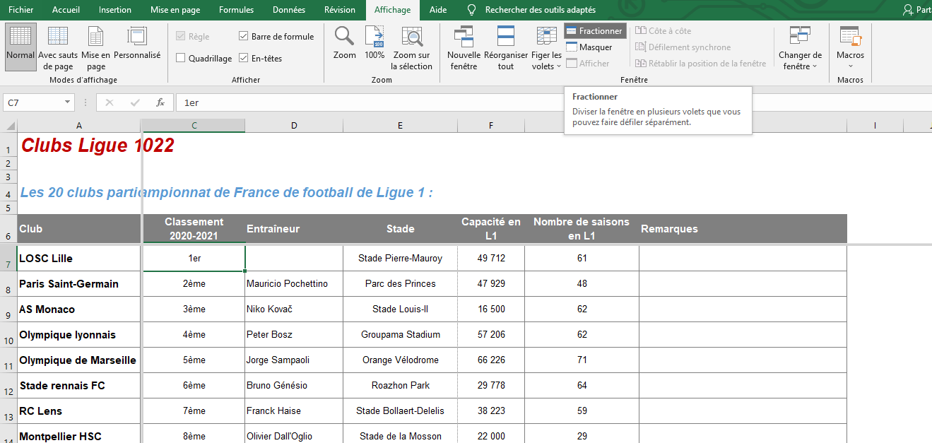 Excel Comment Figer Une Ligne Garder Visibles Les En Tetes