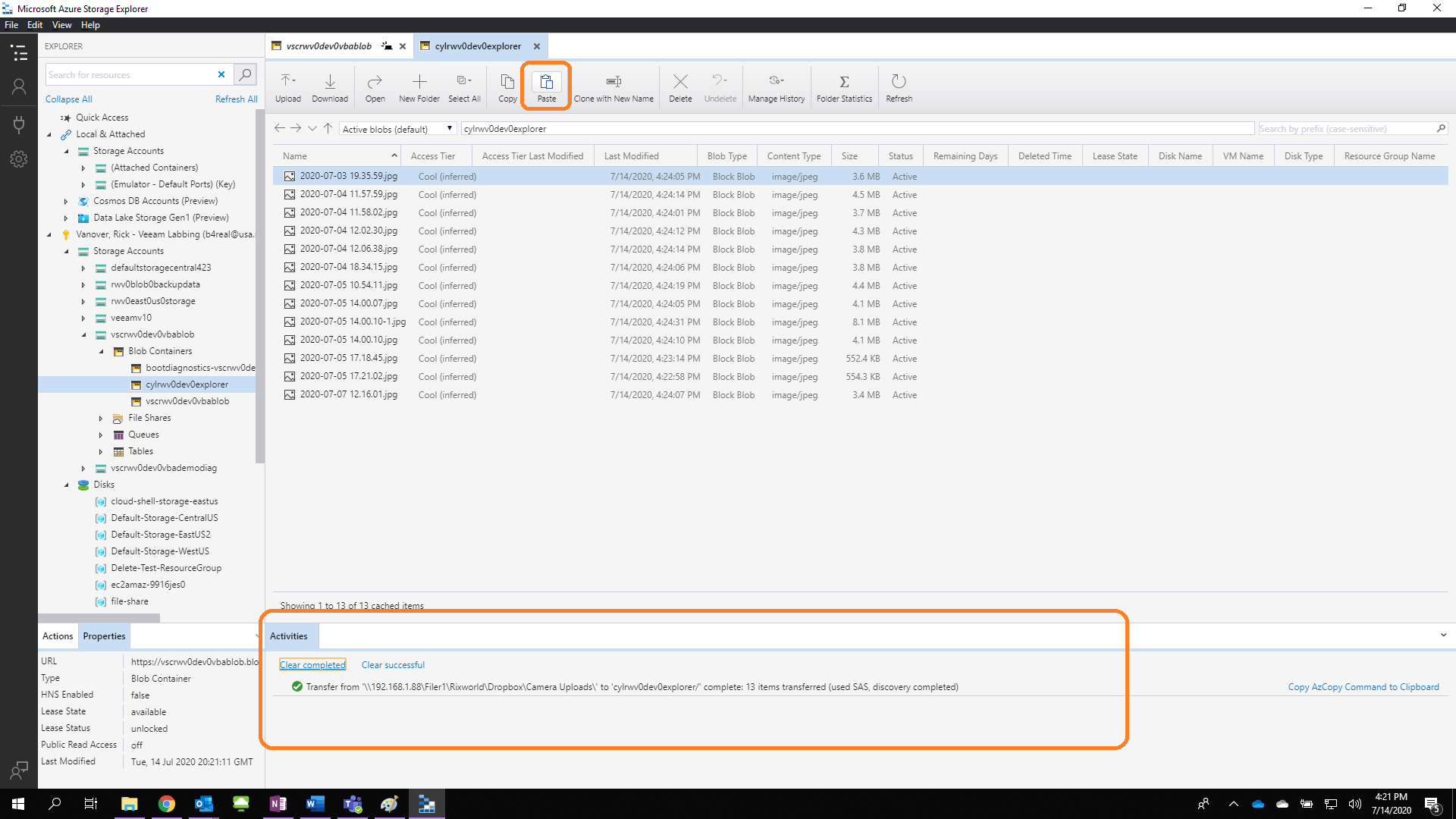 Azure Storage Explorer Updated With One Clutch New Capability For Blobs Checkyourlogs Net