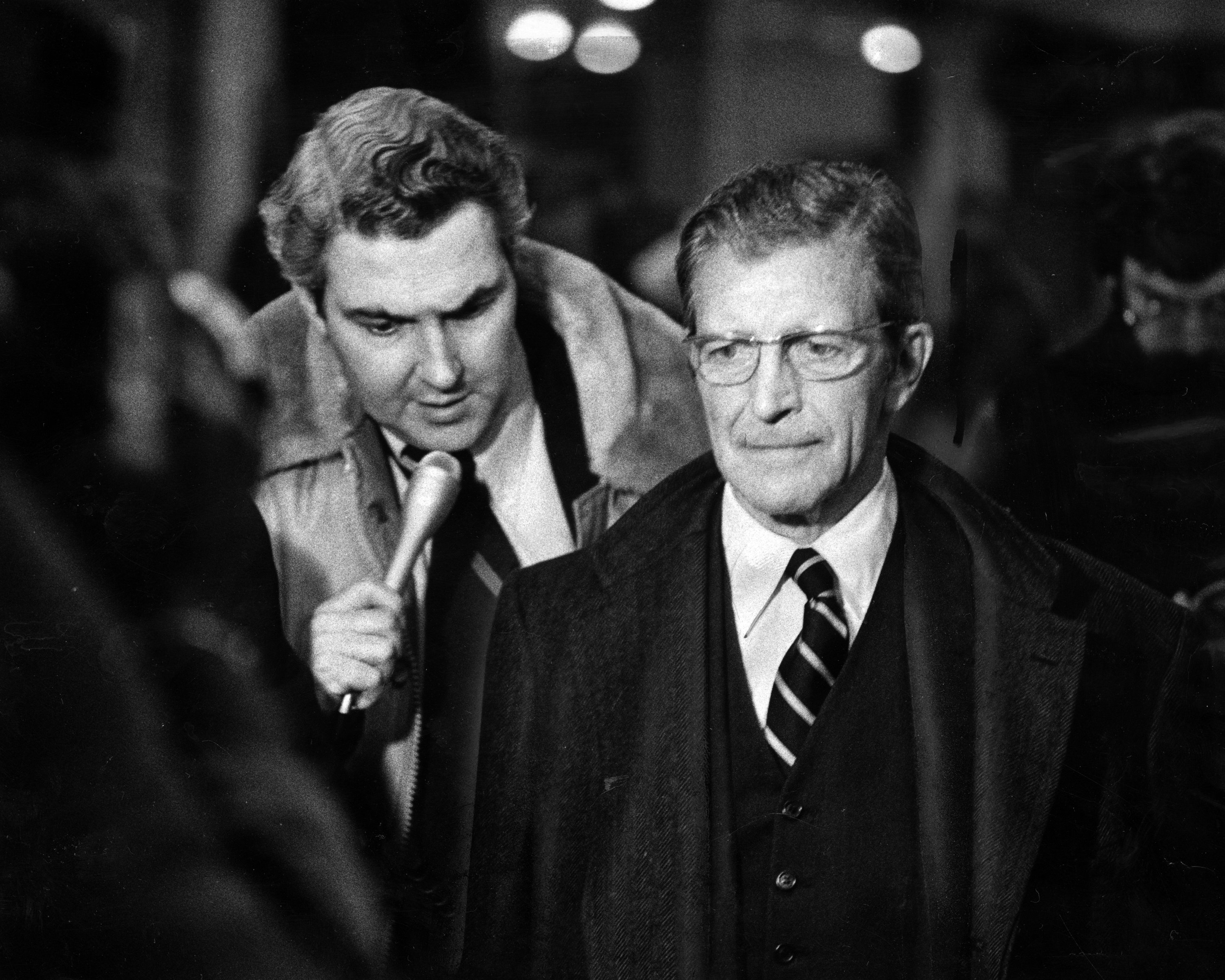 Former Illinois Gov. Otto Kerner at O'Hare International Airport in March 1975 after his release from a federal prison in Lexington. A parole board freed him because of poor health. (Frank Hanes/Chicago Tribune)