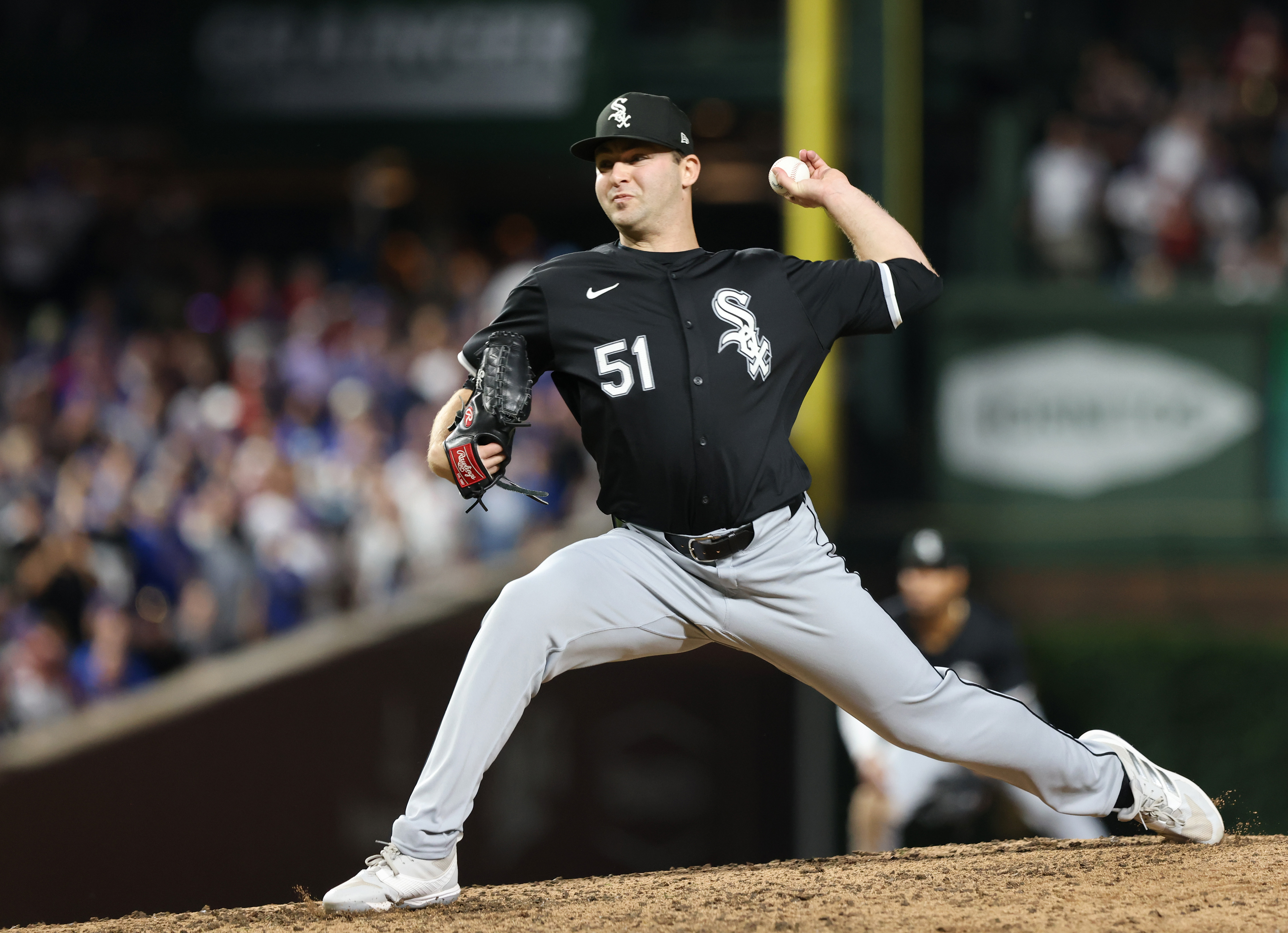 White Sox pitcher Jared Shuster throws in the seventh inning against the Cubs at Wrigley Field on June 5, 2024, in Chicago. (John J. Kim/Chicago Tribune)