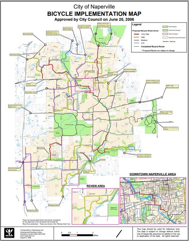 The city of Naperville's 2006 Bike Implementation Plan.