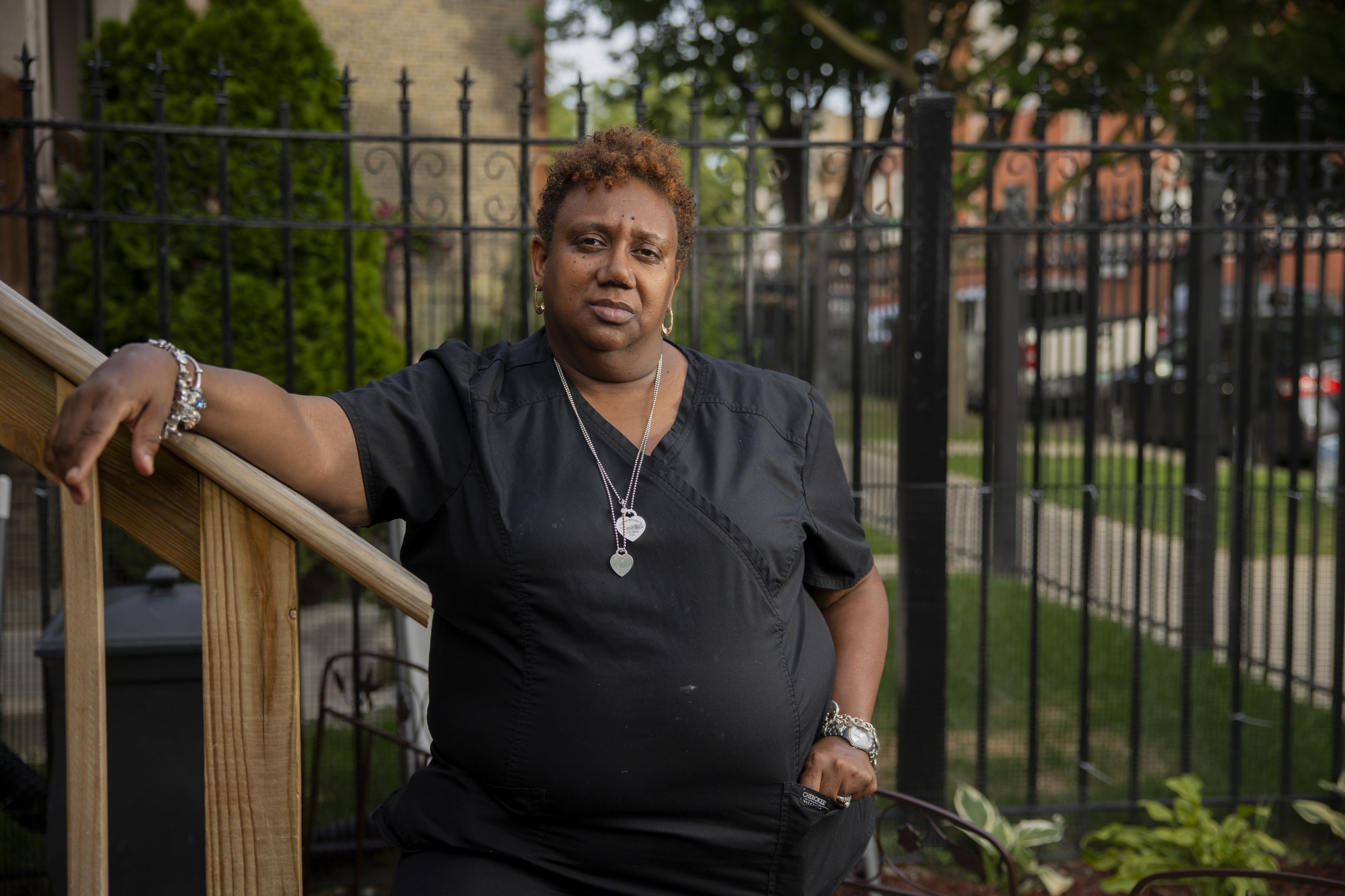 Denise Gilmore, who feels like she's being taxed out of Humboldt Park, said she and her husband are considering moving to Tennessee to be closer to their daughter. (Vincent Alban/Chicago Tribune)