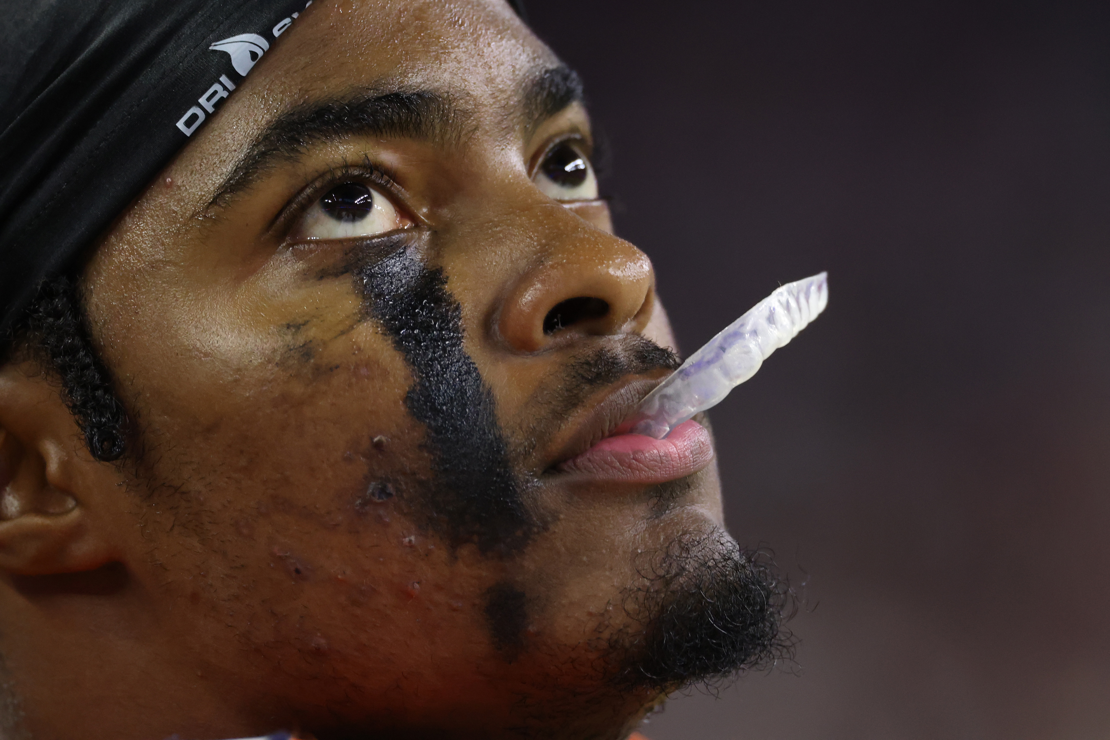 Bears safety Jaquan Brisker looks at the video board in the third quarter against the Texans at NRG Stadium on Sept. 15, 2024, in Houston. (John J. Kim/Chicago Tribune)