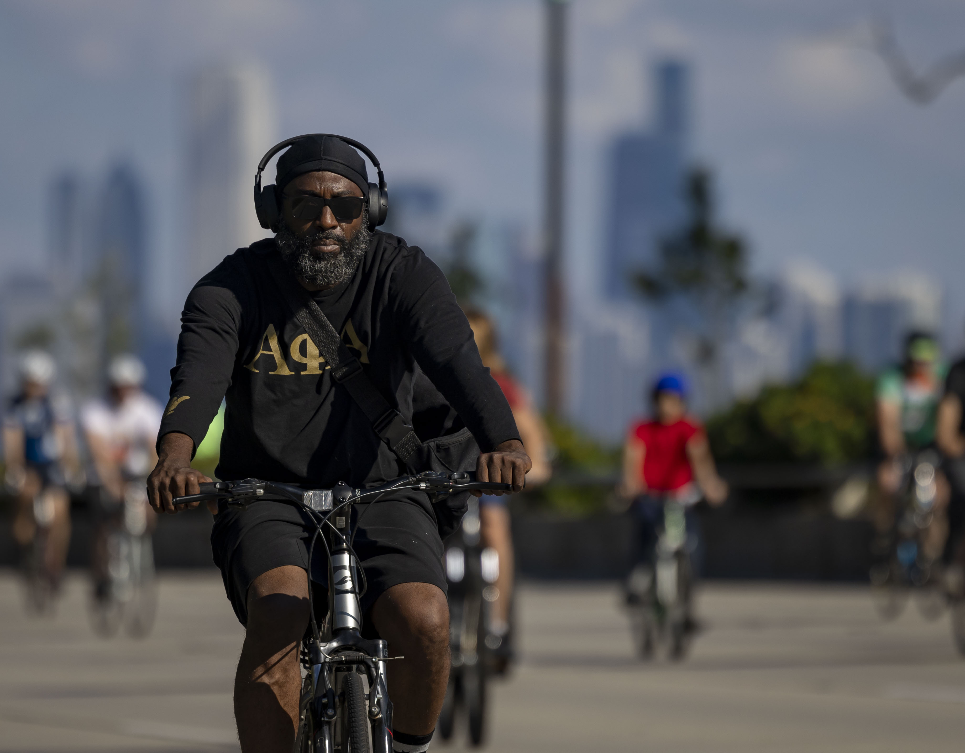 Participants ride on South DuSable Lake Shore Drive on Sept. 1, 2024, during the annual Bike the Drive event by the Active Transportation Alliance. (Brian Cassella/Chicago Tribune)