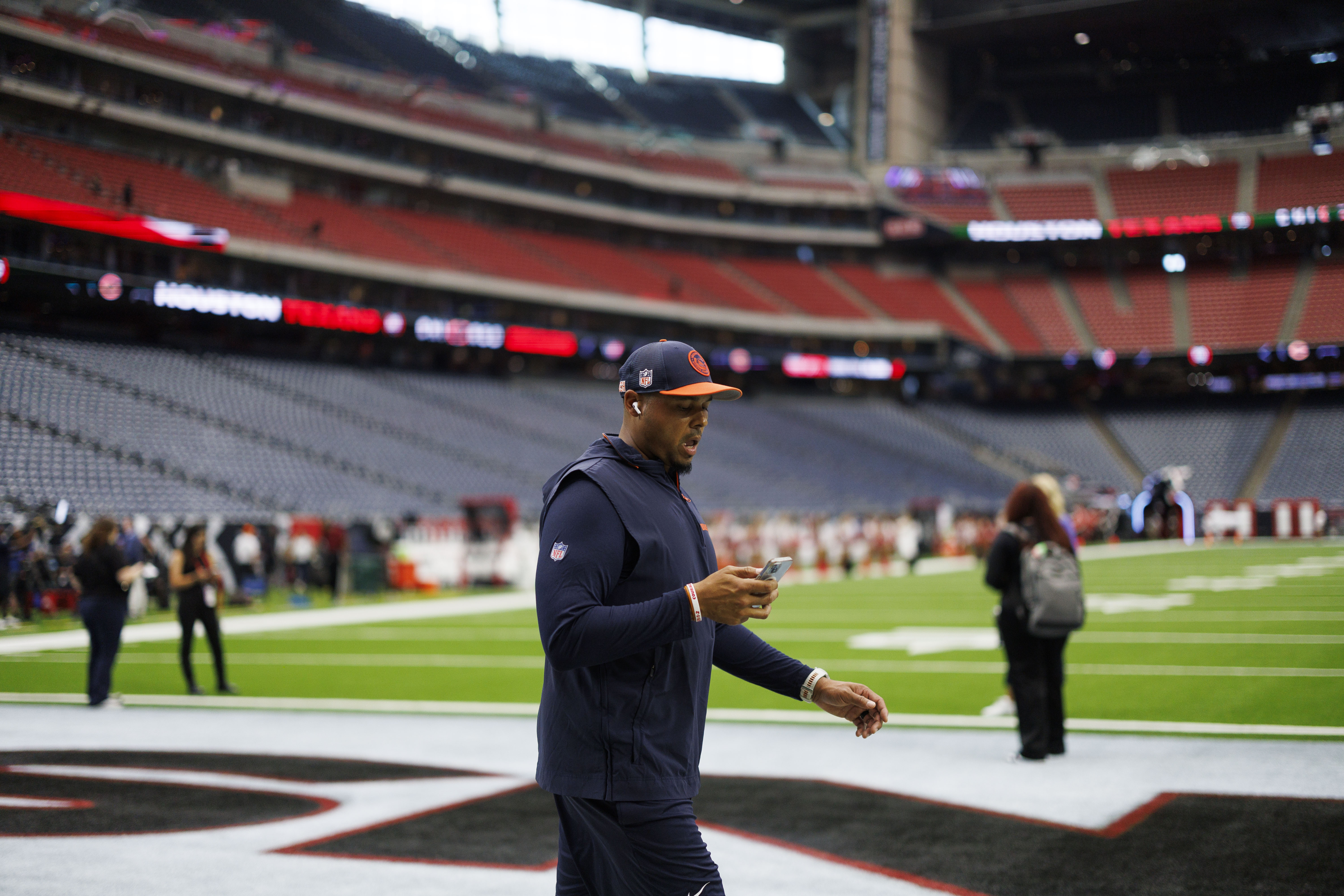 Chicago Bears gm Ryan Poles before the Bears play the Houston Texans at NRG Stadium on Sunday, Sept. 15, 2024, in Houston. (Armando L. Sanchez/Chicago Tribune)