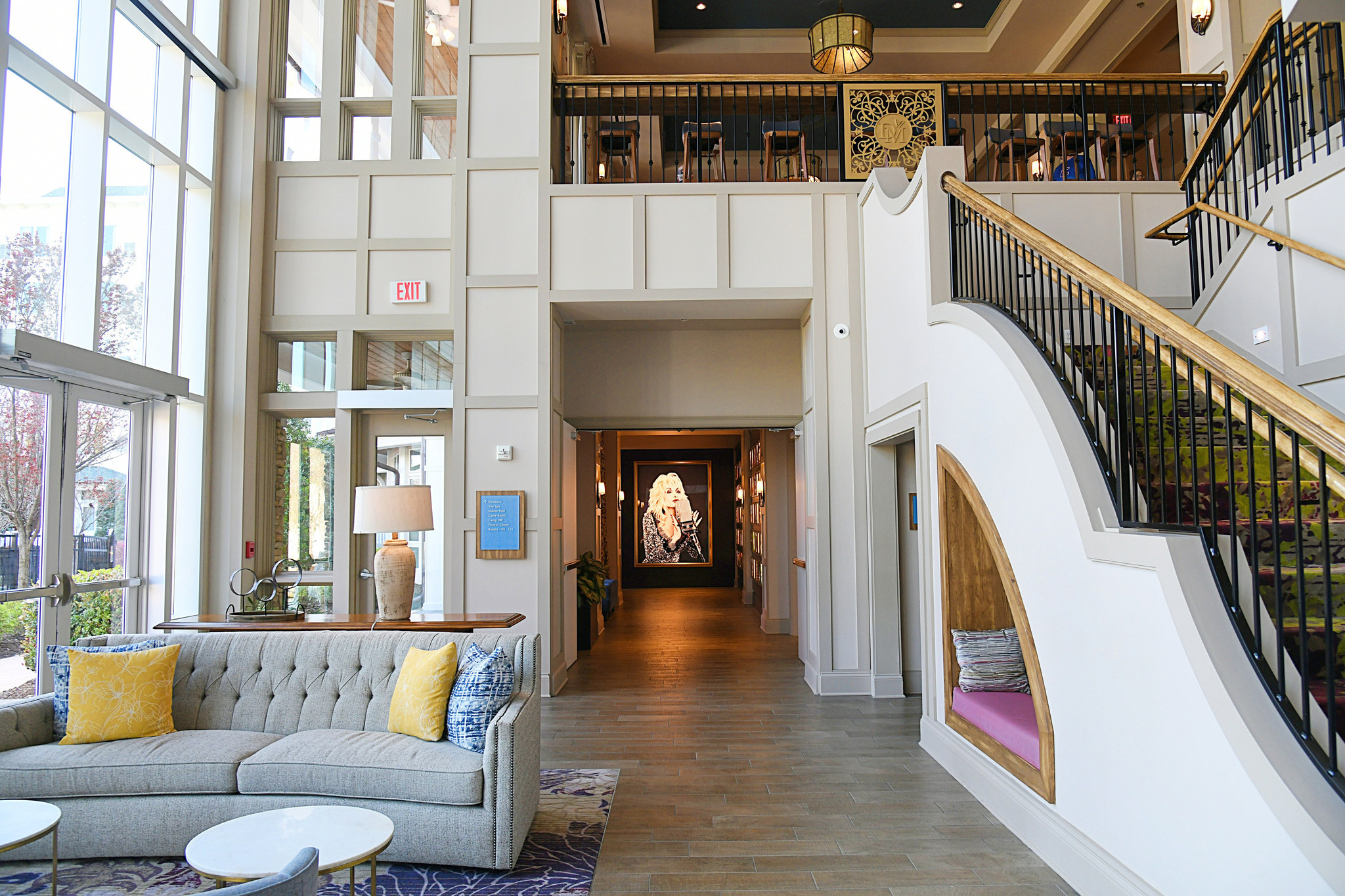 The lobby inside Dollywood's DreamMore Resort & Spa in Pigeon Forge, Tennessee, Friday, March 10, 2023. (Linze Rice/for the Chicago Tribune)