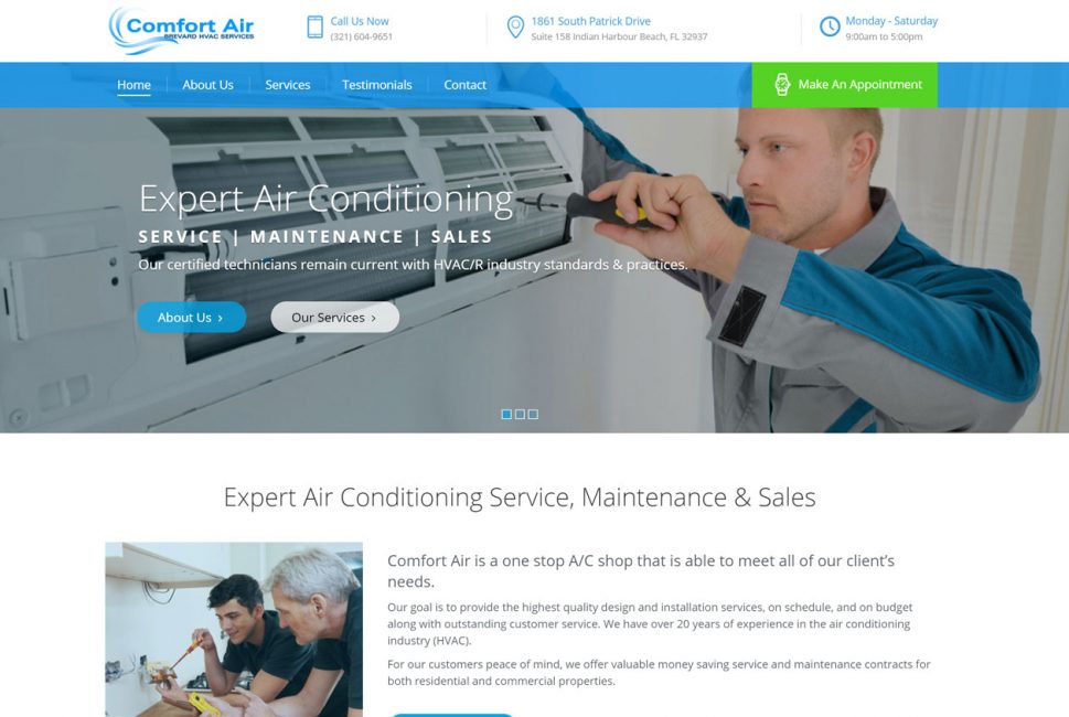 Diseño y desarrollo web portfolio-comfortairbrevard-969x650