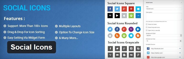 Los 20 mejores plugins para WordPress Social Icons plugins