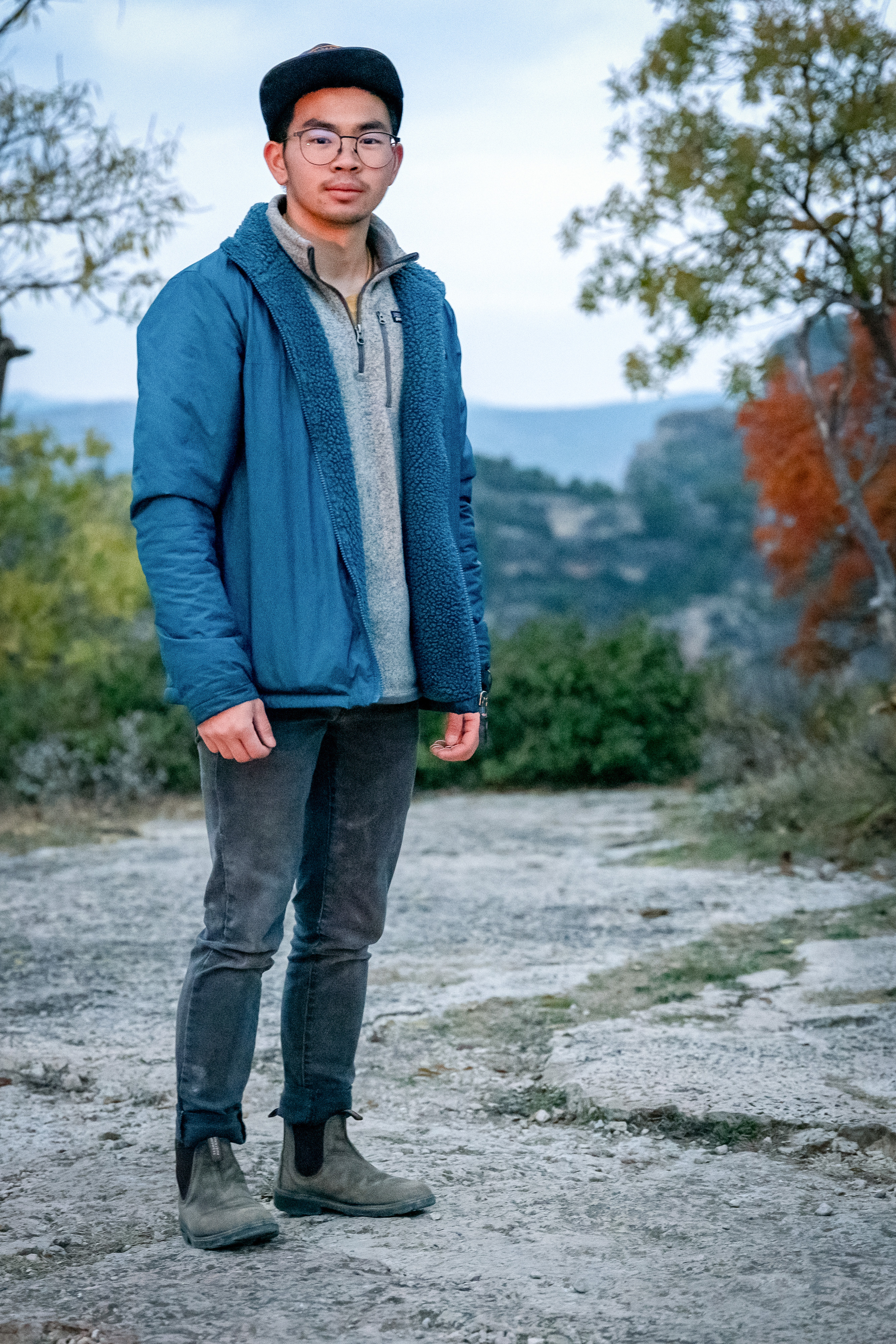 Cat on set for The Climb last year in Spain. Photo: courtesy HBO Max