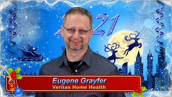 Eugene Grayfer, Director of Veritas Home Health with Christmas 2020 Greeting