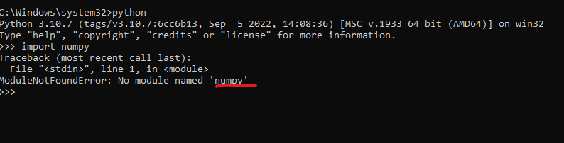 Modulenotfounderror No Module Named Numpy Solved